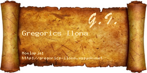 Gregorics Ilona névjegykártya